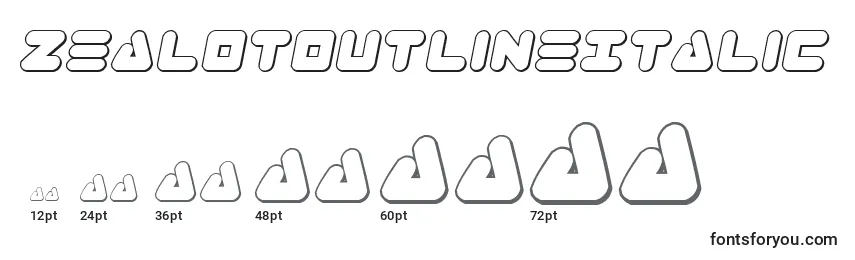 ZealotOutlineItalic Font Sizes