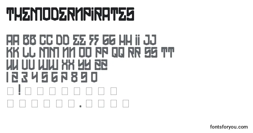 Czcionka TheModernPirates – alfabet, cyfry, specjalne znaki