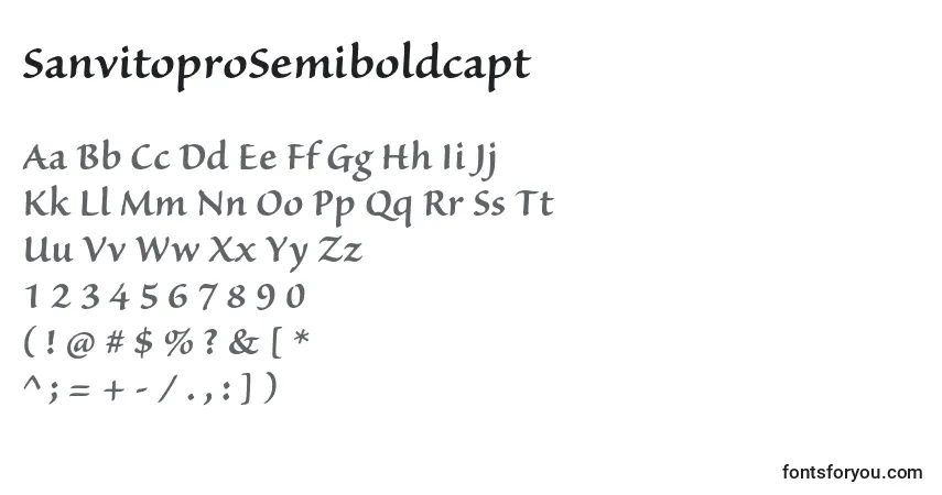 SanvitoproSemiboldcapt-fontti – aakkoset, numerot, erikoismerkit