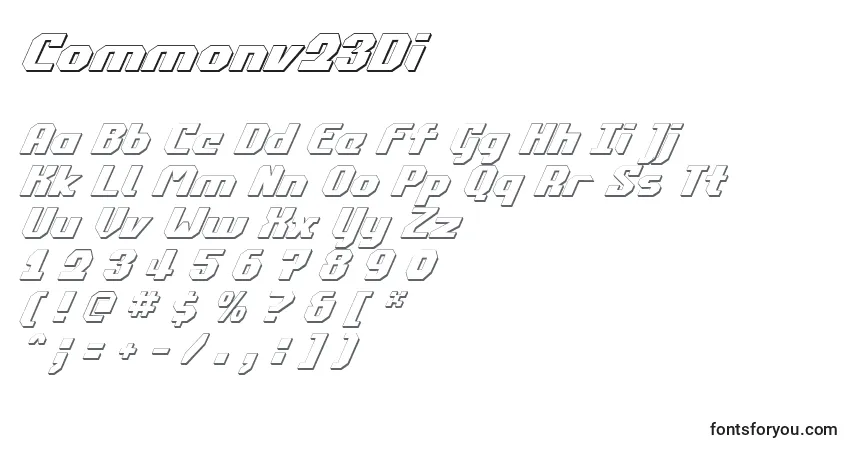 Schriftart Commonv23Di – Alphabet, Zahlen, spezielle Symbole