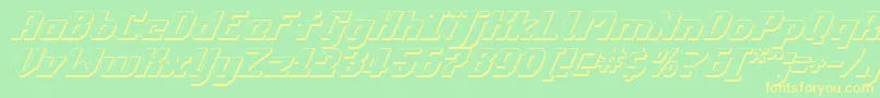 フォントCommonv23Di – 黄色の文字が緑の背景にあります