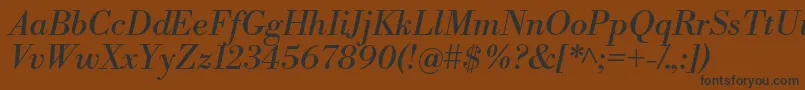 LibrebodoniItalic Font – Black Fonts on Brown Background