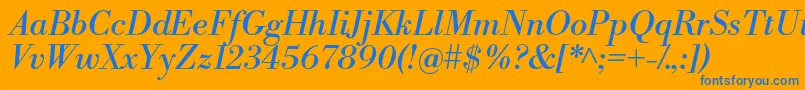 LibrebodoniItalic Font – Blue Fonts on Orange Background