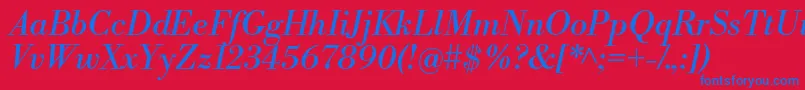 LibrebodoniItalic Font – Blue Fonts on Red Background