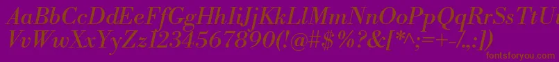 LibrebodoniItalic Font – Brown Fonts on Purple Background