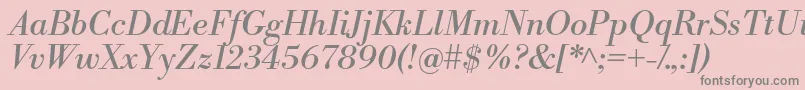 LibrebodoniItalic Font – Gray Fonts on Pink Background