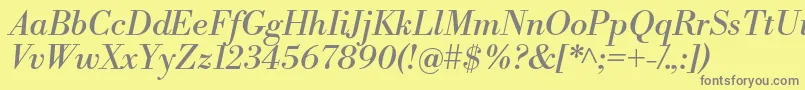 LibrebodoniItalic Font – Gray Fonts on Yellow Background