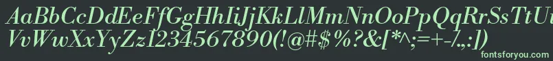 LibrebodoniItalic Font – Green Fonts on Black Background