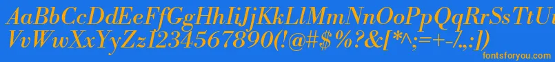 LibrebodoniItalic Font – Orange Fonts on Blue Background