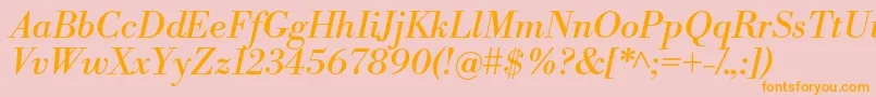 LibrebodoniItalic Font – Orange Fonts on Pink Background