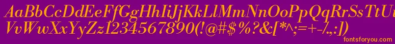 LibrebodoniItalic Font – Orange Fonts on Purple Background