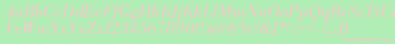 LibrebodoniItalic Font – Pink Fonts on Green Background