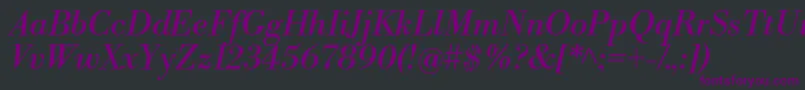 LibrebodoniItalic Font – Purple Fonts on Black Background