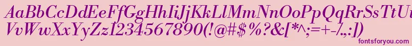 LibrebodoniItalic Font – Purple Fonts on Pink Background