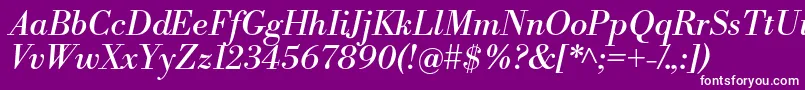 LibrebodoniItalic Font – White Fonts on Purple Background