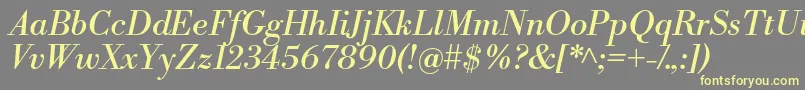 LibrebodoniItalic Font – Yellow Fonts on Gray Background