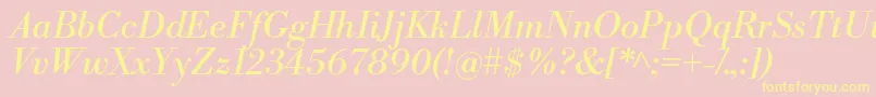 LibrebodoniItalic Font – Yellow Fonts on Pink Background