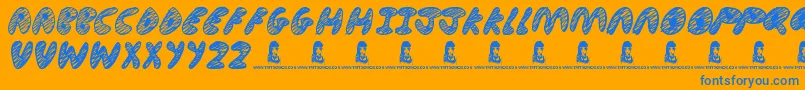 UltimateChaos Font – Blue Fonts on Orange Background