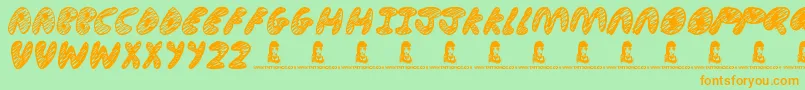 UltimateChaos Font – Orange Fonts on Green Background