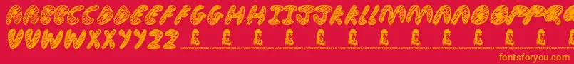 UltimateChaos Font – Orange Fonts on Red Background
