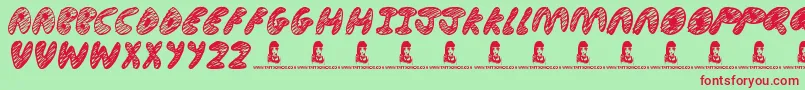 UltimateChaos Font – Red Fonts on Green Background