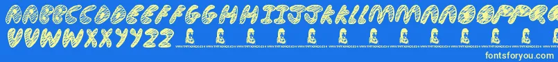 UltimateChaos Font – Yellow Fonts on Blue Background