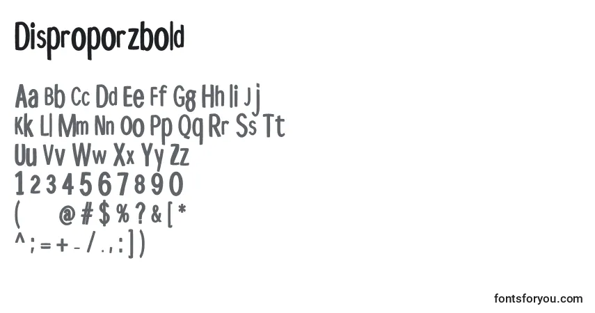 Fuente Disproporzbold - alfabeto, números, caracteres especiales