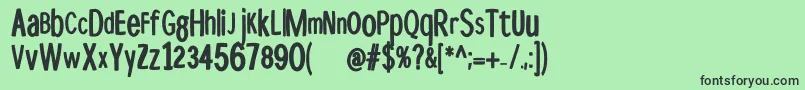 Disproporzbold Font – Black Fonts on Green Background