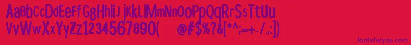 Disproporzbold Font – Purple Fonts on Red Background