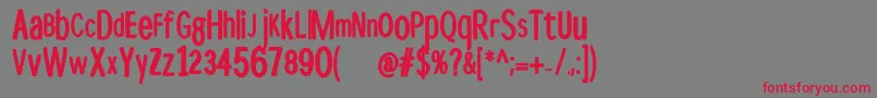 Disproporzbold Font – Red Fonts on Gray Background