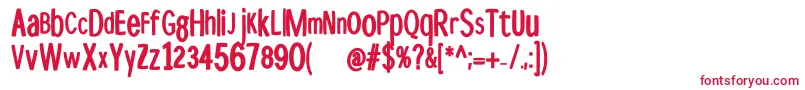 Disproporzbold Font – Red Fonts on White Background