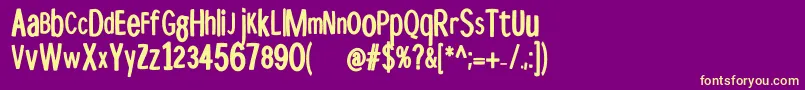 Disproporzbold Font – Yellow Fonts on Purple Background