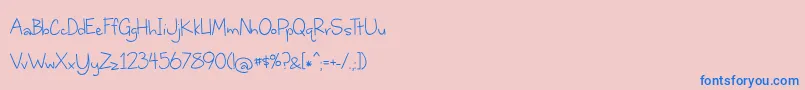 フォントBmdWhereStarsShineTheBrightest – ピンクの背景に青い文字