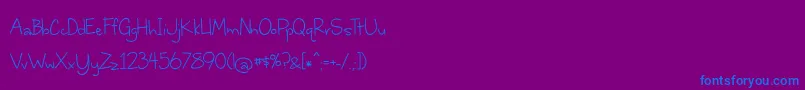 フォントBmdWhereStarsShineTheBrightest – 紫色の背景に青い文字