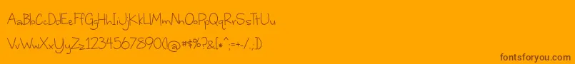 Fonte BmdWhereStarsShineTheBrightest – fontes marrons em um fundo laranja