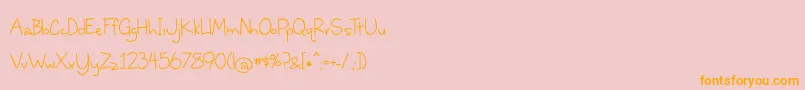 Fonte BmdWhereStarsShineTheBrightest – fontes laranjas em um fundo rosa