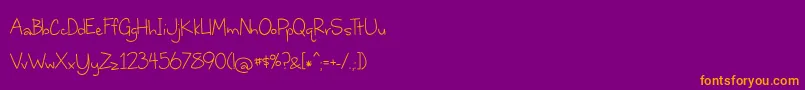 BmdWhereStarsShineTheBrightest-fontti – oranssit fontit violetilla taustalla