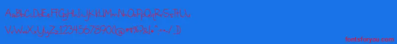 Fonte BmdWhereStarsShineTheBrightest – fontes vermelhas em um fundo azul