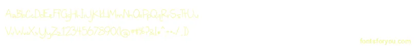 BmdWhereStarsShineTheBrightest-Schriftart – Gelbe Schriften auf weißem Hintergrund