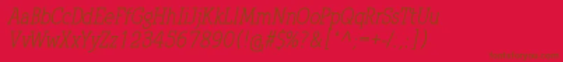 QlarendonCondensedItalic Font – Brown Fonts on Red Background