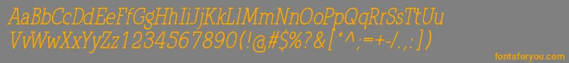 QlarendonCondensedItalic Font – Orange Fonts on Gray Background