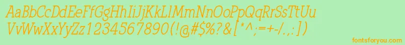 QlarendonCondensedItalic Font – Orange Fonts on Green Background