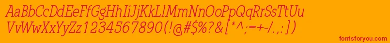 QlarendonCondensedItalic Font – Red Fonts on Orange Background