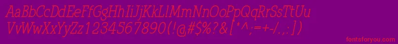QlarendonCondensedItalic Font – Red Fonts on Purple Background