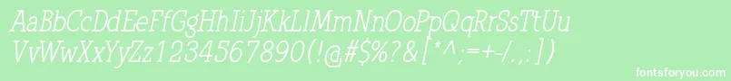 QlarendonCondensedItalic Font – White Fonts on Green Background