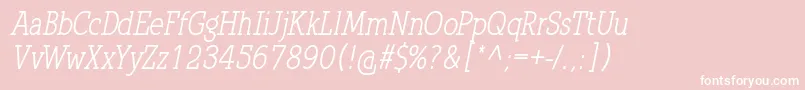 QlarendonCondensedItalic Font – White Fonts on Pink Background