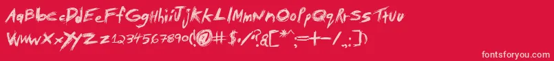 Tibeba Font – Pink Fonts on Red Background