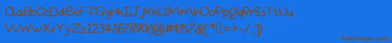 Amazingbasic Font – Brown Fonts on Blue Background