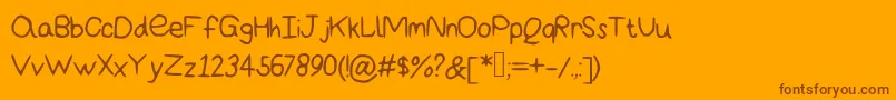 Fonte Amazingbasic – fontes marrons em um fundo laranja