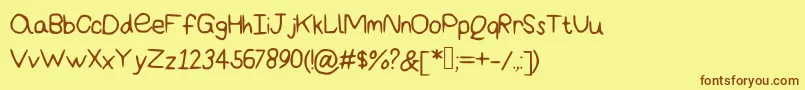 Amazingbasic Font – Brown Fonts on Yellow Background